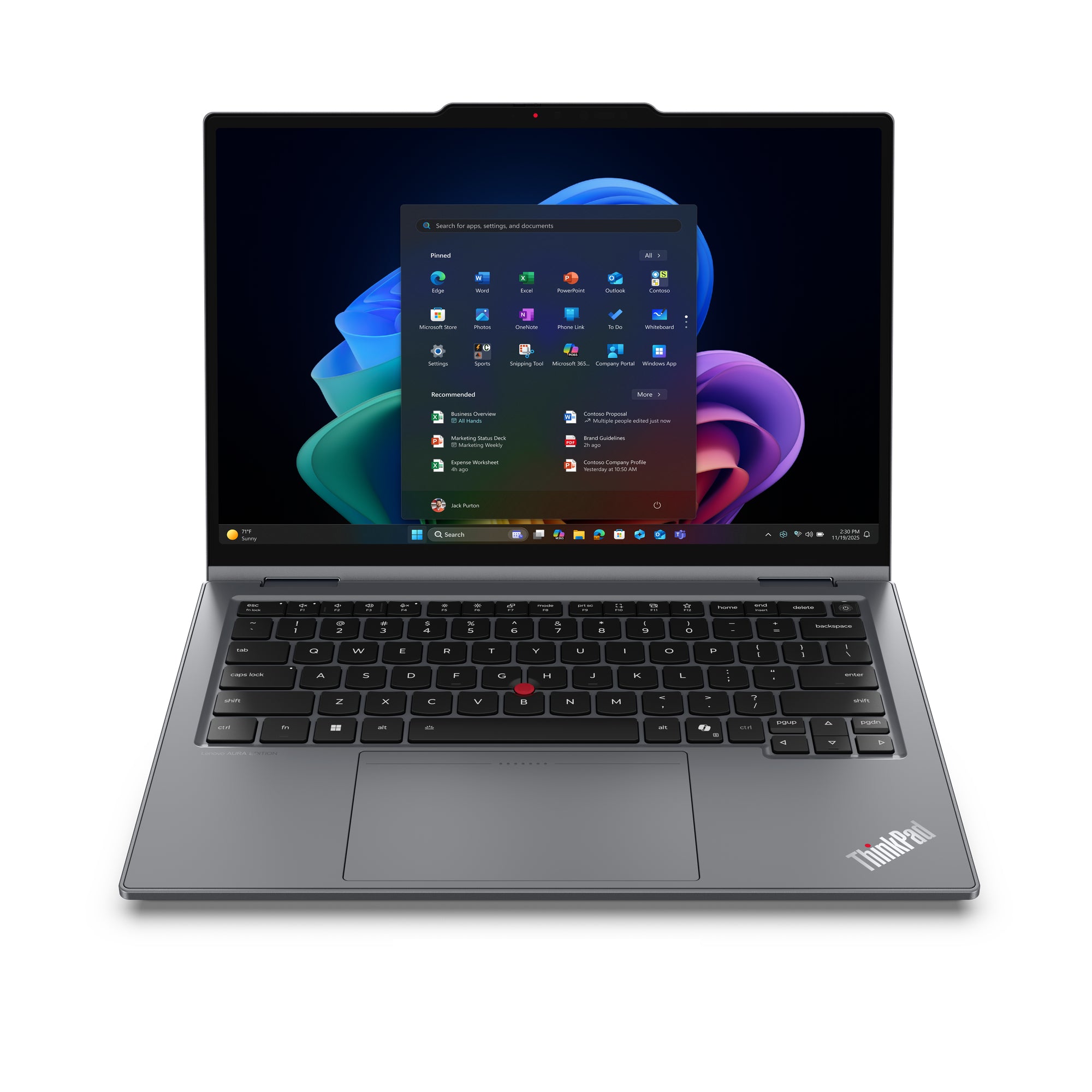Lenovo ThinkPad X1 2-in-1 Gen 11 Aura Edition Copilot+ PC Intel Core Ultra 7 365 Hybrid (2-in-1) 35.6 cm (14") Touchscreen WUXGA 32 GB LPDDR5x-SDRAM 512 GB SSD Wi-Fi 7 (802.11be) Windows 11 Pro Grey English