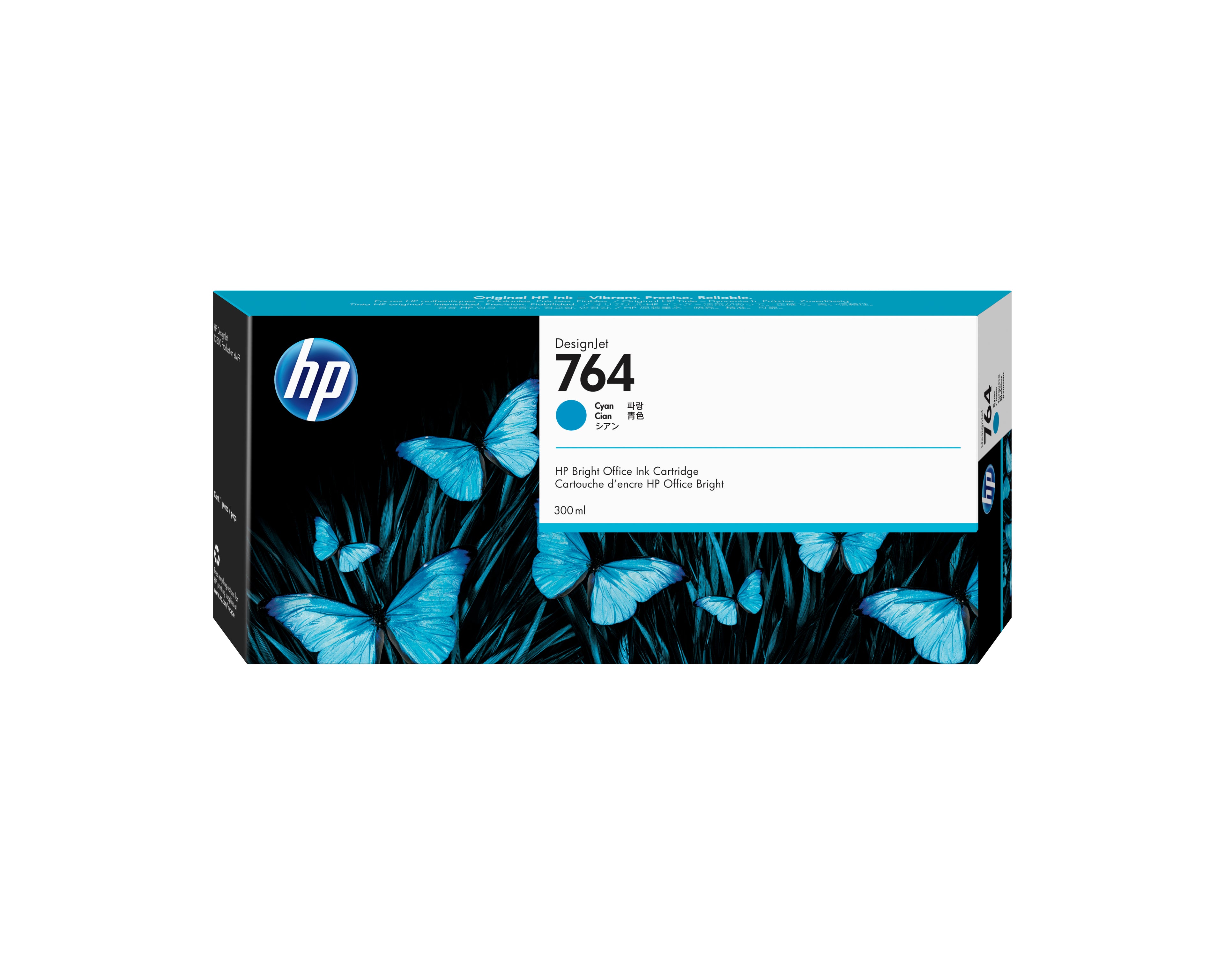 HP 764 300-ml Cyan Ink Cartridge