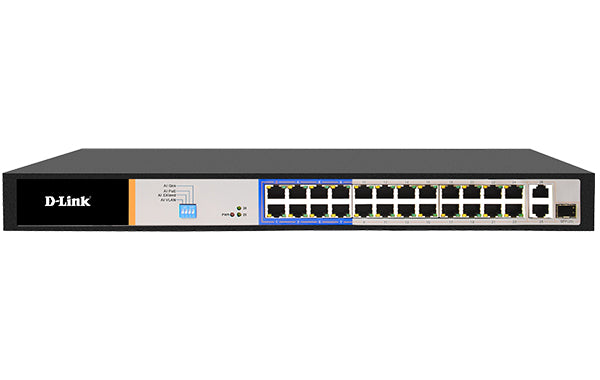 D-Link DES-F1026P-E network switch Unmanaged Gigabit Ethernet (10/100/1000) Power over Ethernet (PoE) 1U Black